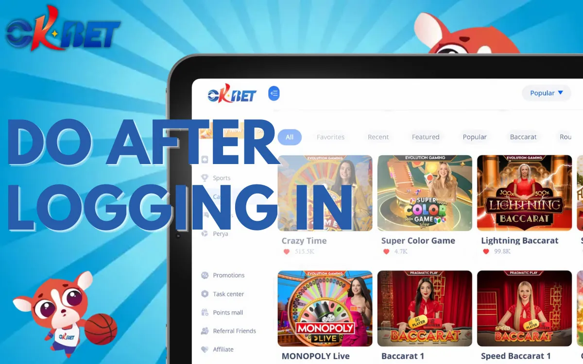 OKBet What Can You Do After Logging In